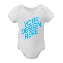 Lade das Bild in den Galerie-Viewer, Overall Kurzarm Strampler Baby Bodysuit mit Foto Text selbst gestalten und bedrucken