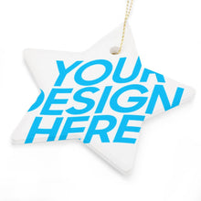 Lade das Bild in den Galerie-Viewer, Weihnachtssterne als kleine Anhänger aus Keramik für Weihnachten mit Foto & Text selbst gestalten und bedrucken