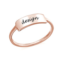 Lade das Bild in den Galerie-Viewer, Personalisierter Gravierter Kupfer Namensschild Ring J0019 mit Namensplakette mit Namen Gravur selbst gestalten