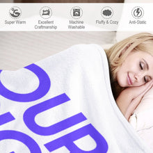 Lade das Bild in den Galerie-Viewer, Tagesdecke Kuscheldecke Wohndecke Flanell Sofadecke Home Living für Zuhause und unterwegs mit Foto Design Motiv Text selbst gestalten und bedrucken (Vertikale Version)