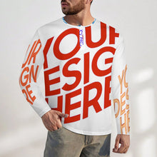 Lade das Bild in den Galerie-Viewer, Multi-Image-Design Herren Henleyshirt Langarm Shirt Rundhalsshirt mit Knopfleiste A37L mit Foto Design Motiv Text selbst gestalten und bedrucken