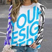 Lade das Bild in den Galerie-Viewer, Personalisierte Multi-Image-Druck Vollprint Frauen Lässiges Sweatshirt Shirt Langarmshirt RHDEC2 mit Foto Muster Text selbst gestalten und bedrucken