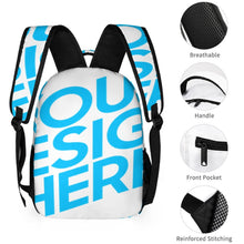 Lade das Bild in den Galerie-Viewer, Hochwertige Einzelbilddruck Kinderrucksack Schultasche für Jungen und Mädchen mit Fotos Muster Text Logo selbst gestalten und bedrucken