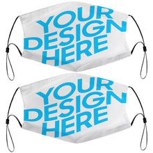 Lade das Bild in den Galerie-Viewer, 2 Stück / Packung Mund-Nasen-Maske Gesichtsmaske Alltagsmaske für Erwachsene mit verstellbaren Ohrenschlaufen selbst gestalten und bedrucken