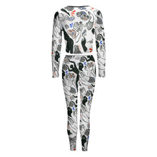 Lade das Bild in den Galerie-Viewer, Sportlicher Sweatshirtanzug mit V-Ausschnitt NZ153 für Damen Frauen mit Foto selbst gestalten und bedrucken