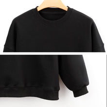 Lade das Bild in den Galerie-Viewer, Dicker Rundhalspullover Sweatshirts mit Puffärmel Vorderdruck D85 für Damen Frauen mit Foto selbst gestalten und bedrucken