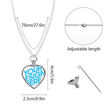 Lade das Bild in den Galerie-Viewer, Haustier Urne Halskette Tier Urnen Schmuck Pfoten mit Anhänger Asche Andenken Hund Katze Befüllbar Ascheschmuck Pfotenschmuck mit Foto selbst gestalten und bedrucken