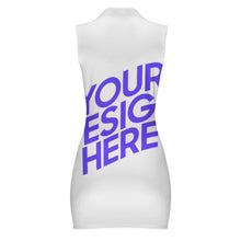 Lade das Bild in den Galerie-Viewer, Einzelbild-Design Damen / Frauen Polo Kleid Jerseykleid Ohne Arm mit Zip MSYX066 mit Foto Design Motiv Text selbst gestalten und bedrucken (Simple Design)