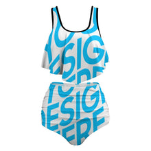 Lade das Bild in den Galerie-Viewer, Einzelbilddruck Damen / Frauen Bikinis Set mit Highwaist-Bikini-Hose FT5095 mit Fotos Muster Text Logo selbst gestalten und bedrucken