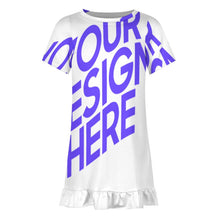 Lade das Bild in den Galerie-Viewer, Einzelbild-Design Mädchen Kleid Sommerkleid Kurzarm F5Q mit Foto Design Motiv Text selbst gestalten und bedrucken