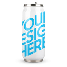 Lade das Bild in den Galerie-Viewer, Vollprint Cola Cup Becher Thermobecher aus Edelstahl 304 mit Deckel und Strohhalm 300ml / 500ml mit Foto Muster Text Logo selbst gestalten und bedrucken