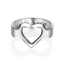 Lade das Bild in den Galerie-Viewer, Hollow Heart Herz Ring J0022 mit gravierbarer Innenseite aus 925er Sterling Silber mit 18K Gold Roségold Vergoldung selbst gestalten