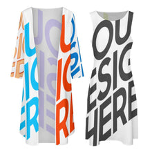 Lade das Bild in den Galerie-Viewer, Multi-Image-Druck Damen & Frauen Abendanzug Kleid Set STZ 2tlg. Set mit Fotos Muster Text Logo selbst gestalten und bedrucken