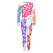 Lade das Bild in den Galerie-Viewer, Sportlicher Sweatshirtanzug mit V-Ausschnitt NZ153 für Damen Frauen mit Foto selbst gestalten und bedrucken