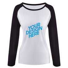 Lade das Bild in den Galerie-Viewer, Raglan T-Shirt TSHIRT lang mit vollem Arm Langarmshirt Damen selbst gestalten und bedrucken
