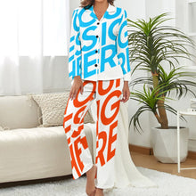 Lade das Bild in den Galerie-Viewer, Einzelbilddruck Damen / Frauen Schlafanzug Nachthemd DTZ Pyjama im Hemdblusenlook (1 tlg., 1 Stück) durchgeknöpft mit Fotos Muster Text Logo selbst gestalten und bedrucken