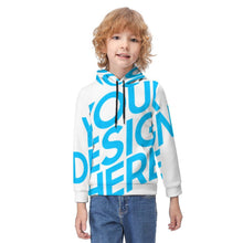 Lade das Bild in den Galerie-Viewer, Hoodie Kapuzenpullover Kapuzensweatshirt für Kinder Jungen Mädchen mit Fotos Muster Text Logo selbst gestalten und bedrucken
