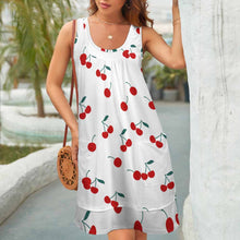 Lade das Bild in den Galerie-Viewer, Ärmelloses Sommerkleid mit U-Ausschnitt für Damen Frauen mit Foto Text selbst gestalten und bedrucken