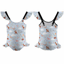 Lade das Bild in den Galerie-Viewer, Badeanzug mit Rüschen NT040 für Mädchen selbst gestalten und bedrucken