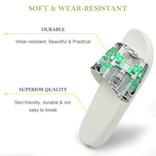 Lade das Bild in den Galerie-Viewer, Damen / Herren Hausschuhe Badesandale Pantoffeln PVC Slippers Badepantolette schwarz / weiß selbst gestalten und bedrucken