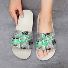 Lade das Bild in den Galerie-Viewer, Damen / Herren Hausschuhe Badesandale Pantoffeln PVC Slippers Badepantolette schwarz / weiß selbst gestalten und bedrucken