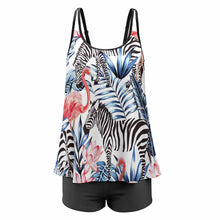 Lade das Bild in den Galerie-Viewer, Bauchweg Tankini mit Bügel 2-tgl. Set QZ6072 Badekleid Badeanzug mit geteiltem Rock für Damen / Frauen mit Foto selbst gestalten und bedrucken
