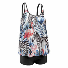 Lade das Bild in den Galerie-Viewer, Bauchweg Tankini mit Bügel 2-tgl. Set QZ6072 Badekleid Badeanzug mit geteiltem Rock für Damen / Frauen mit Foto selbst gestalten und bedrucken