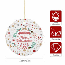 Lade das Bild in den Galerie-Viewer, Beidseitige keramike runde Christbaumschmuck mit Foto Text selbst gestalten und bedrucken