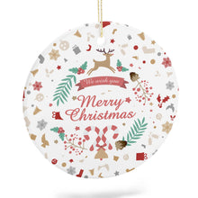 Lade das Bild in den Galerie-Viewer, Beidseitige keramike runde Christbaumschmuck mit Foto Text selbst gestalten und bedrucken
