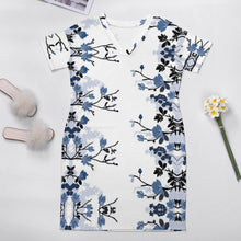 Lade das Bild in den Galerie-Viewer, Bis 5XL Einzelbilddruck Damen Lockeres TSHIRT T-Shirt Kleid mit Taschen LQ mit Fotos Muster Text Logo selbst gestalten und bedrucken