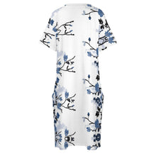 Lade das Bild in den Galerie-Viewer, Bis 5XL Einzelbilddruck Damen Lockeres TSHIRT T-Shirt Kleid mit Taschen LQ mit Fotos Muster Text Logo selbst gestalten und bedrucken