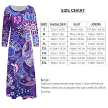 Lade das Bild in den Galerie-Viewer, Bis 5XL Multi-Image-Druck Frauen Rundhals A-Line Langarm Kleid lang mit Fotos Muster Text Logo selbst gestalten und bedrucken