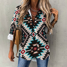 Lade das Bild in den Galerie-Viewer, Bis 8XL Multi Images Druck Bluse Damen Langarmbluse Leinenhemd B648 mit Foto Muster Text Logo selbst gestalten und bedrucken