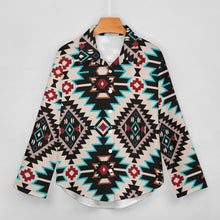 Lade das Bild in den Galerie-Viewer, Bis 8XL Multi Images Druck Bluse Damen Langarmbluse Leinenhemd B648 mit Foto Muster Text Logo selbst gestalten und bedrucken