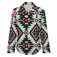 Lade das Bild in den Galerie-Viewer, Bis 8XL Multi Images Druck Bluse Damen Langarmbluse Leinenhemd B648 mit Foto Muster Text Logo selbst gestalten und bedrucken