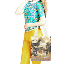 Lade das Bild in den Galerie-Viewer, 32×38cm Beidseitiger Druck Canvas Tote Tasche Stoffbeutel Einkaufstasche mit Innentasche selbst gestalten und bedrucken