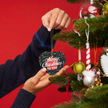 Lade das Bild in den Galerie-Viewer, Christbaumschmuck Herz Weihnachten Deko Anhänger mit Fotos Muster Text Logo selbst gestalten und bedrucken