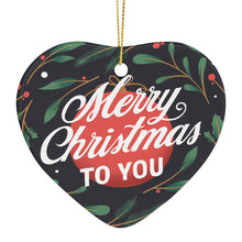 Lade das Bild in den Galerie-Viewer, Christbaumschmuck Herz Weihnachten Deko Anhänger mit Fotos Muster Text Logo selbst gestalten und bedrucken