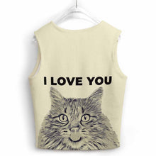 Lade das Bild in den Galerie-Viewer, Classic Basics modische ärmellose Strickweste Strickjacke Pullunder MY05 für Damen Frauen mit Foto Muster Text selbst gestalten und bedrucken