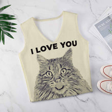 Lade das Bild in den Galerie-Viewer, Classic Basics modische ärmellose Strickweste Strickjacke Pullunder MY05 für Damen Frauen mit Foto Muster Text selbst gestalten und bedrucken