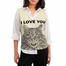 Lade das Bild in den Galerie-Viewer, Classic Basics modische ärmellose Strickweste Strickjacke Pullunder MY05 für Damen Frauen mit Foto Muster Text selbst gestalten und bedrucken