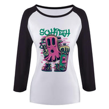 Lade das Bild in den Galerie-Viewer, Damen Raglan T-Shirt mit 3/4 Arm 100% Baumwolle selbst gestalten und bedrucken