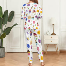 Lade das Bild in den Galerie-Viewer, Damen Frauen Pyjama lang zweiteiliger Schlafanzug mit Foto Text selbst gestalten und bedrucken