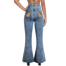 Lade das Bild in den Galerie-Viewer, Einzelbilddruck Damen / Frauen Schlagjeans Stretch Jeans Skinny Denim Schlaghose MC603 mit Fotos Muster Text Logo selbst gestalten und bedrucken