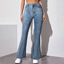 Lade das Bild in den Galerie-Viewer, Einzelbilddruck Damen / Frauen Schlagjeans Stretch Jeans Skinny Denim Schlaghose MC603 mit Fotos Muster Text Logo selbst gestalten und bedrucken