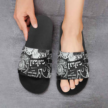 Lade das Bild in den Galerie-Viewer, Damen / Herren Hausschuhe Badesandale Pantoffeln PVC Slippers Badepantolette schwarz / weiß selbst gestalten und bedrucken