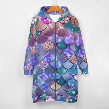 Lade das Bild in den Galerie-Viewer, Damen Lang Mantel Jacke mit Kapuze SDS002 mit Fotos Muster Text selbst gestalten und bedrucken