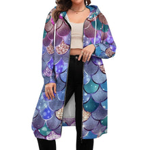 Lade das Bild in den Galerie-Viewer, Damen Lang Mantel Jacke mit Kapuze SDS002 mit Fotos Muster Text selbst gestalten und bedrucken