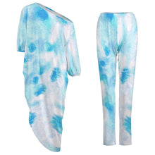 Lade das Bild in den Galerie-Viewer, Damen OFF Shoulder Shirt Kleid mit Carmen-Ausschnitt mit Hose SET 2tlg. VTZ mit Fotos Muster Text Logo selbst gestalten und bedrucken