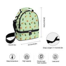 Lade das Bild in den Galerie-Viewer, Doppeldecker Kühltasche Lunchtasche mit Tragegriff mit Fotos Muster Text Logo selbst gestalten und bedrucken